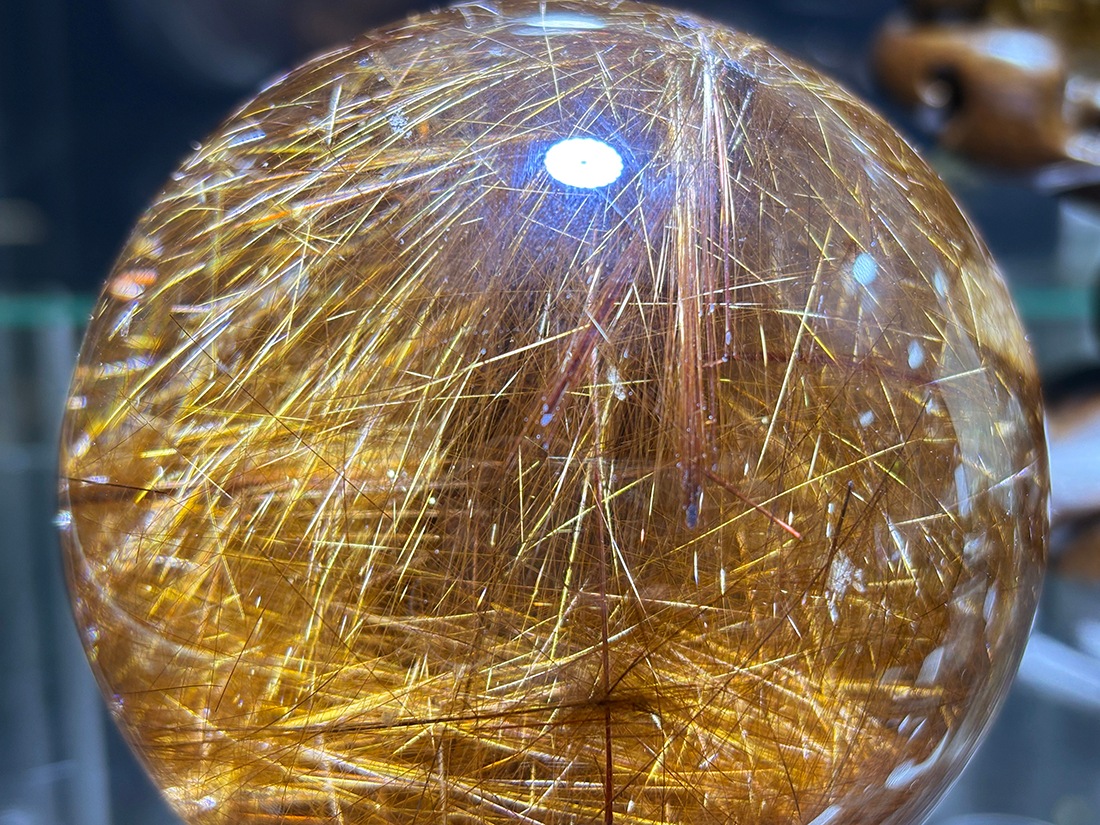 ルチルクォーツ　丸玉 ブラジル産 ルチルクォーツ 80mm 丸玉 / Rutilated Quartz Sphere