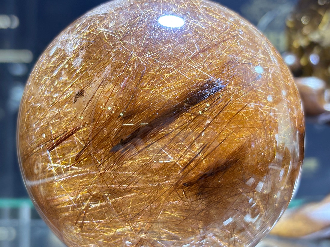 ブラジル産 ルチルクォーツ 80mm 丸玉 / Rutilated Quartz Sphere