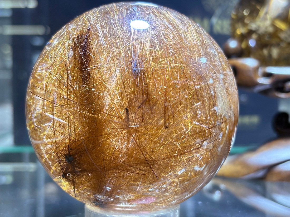 ブラジル産 ルチルクォーツ 80mm 丸玉 / Rutilated Quartz Sphere