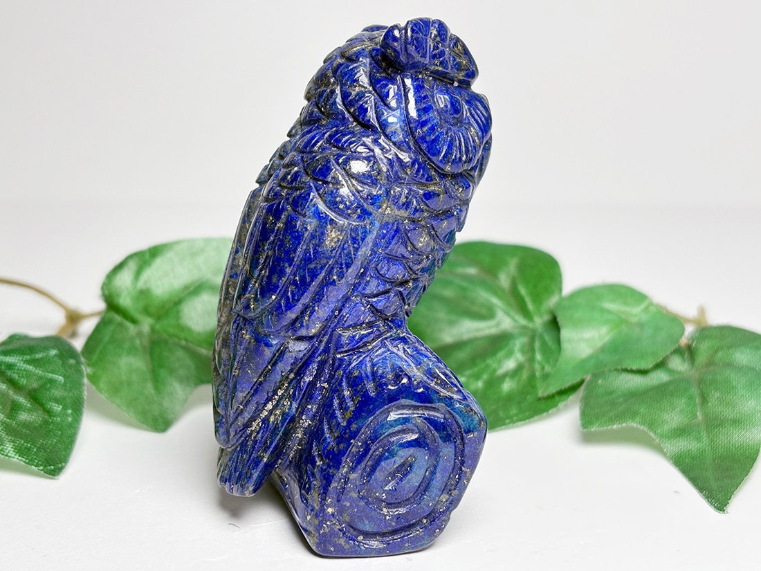 ラピスラズリ フクロウ彫刻 / Lapis Lazuli