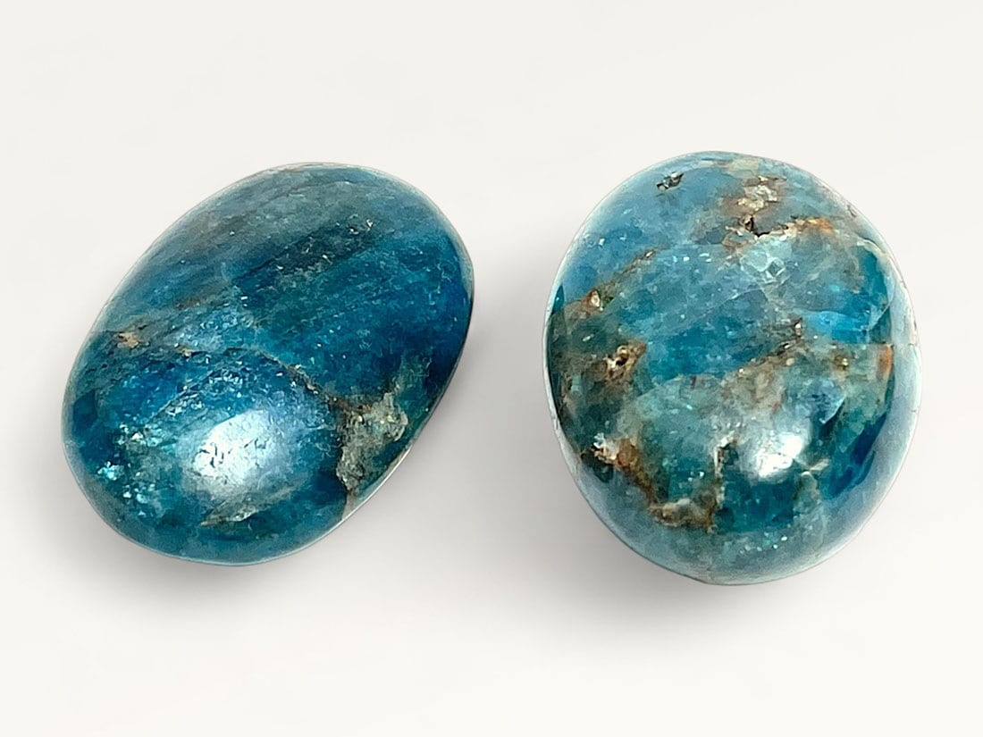 マダガスカル産 ブルーアパタイト タンブル 2個セット (燐灰石