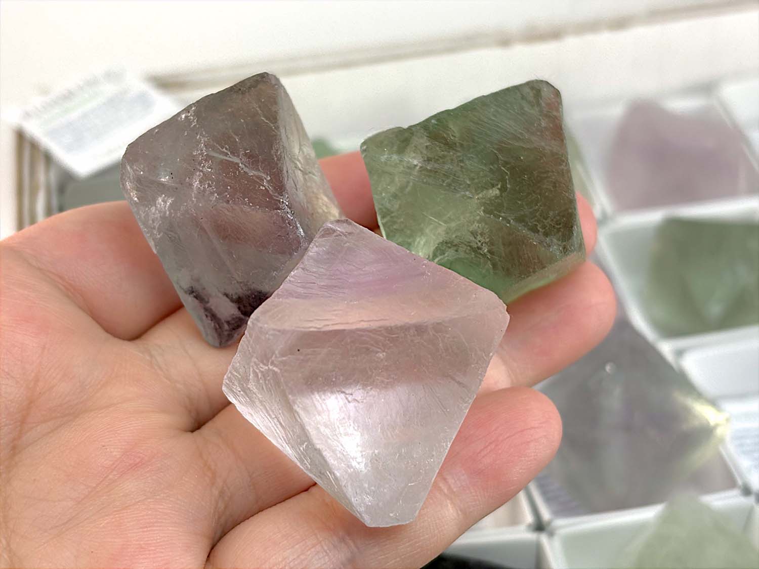 554 中国 浙江省産 八面体フローライト 浙江省産 八面体パープルフローライトの原石 28g - cute stone -
