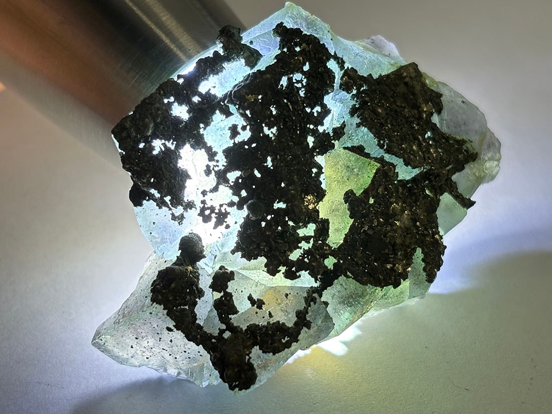 中国産　フローライト　パイライト　水晶　共生鉱物　原石　鉱物標本 フローライト / クォーツ / パイライト【Fluorite with Quartz
