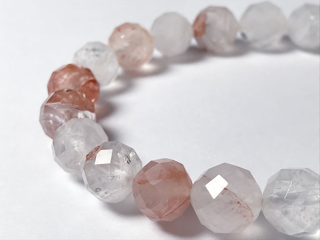 カット入りヒマラヤ水晶ブレスレット ヒマラヤ・マニカラン水晶 11mmカットブレスレット