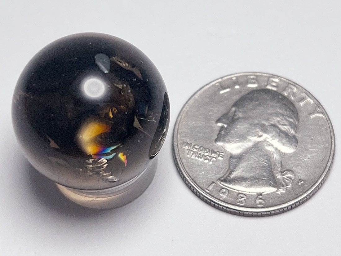 アイリススモーキークォーツ 21mm丸玉/Smoky Quartz Sphere