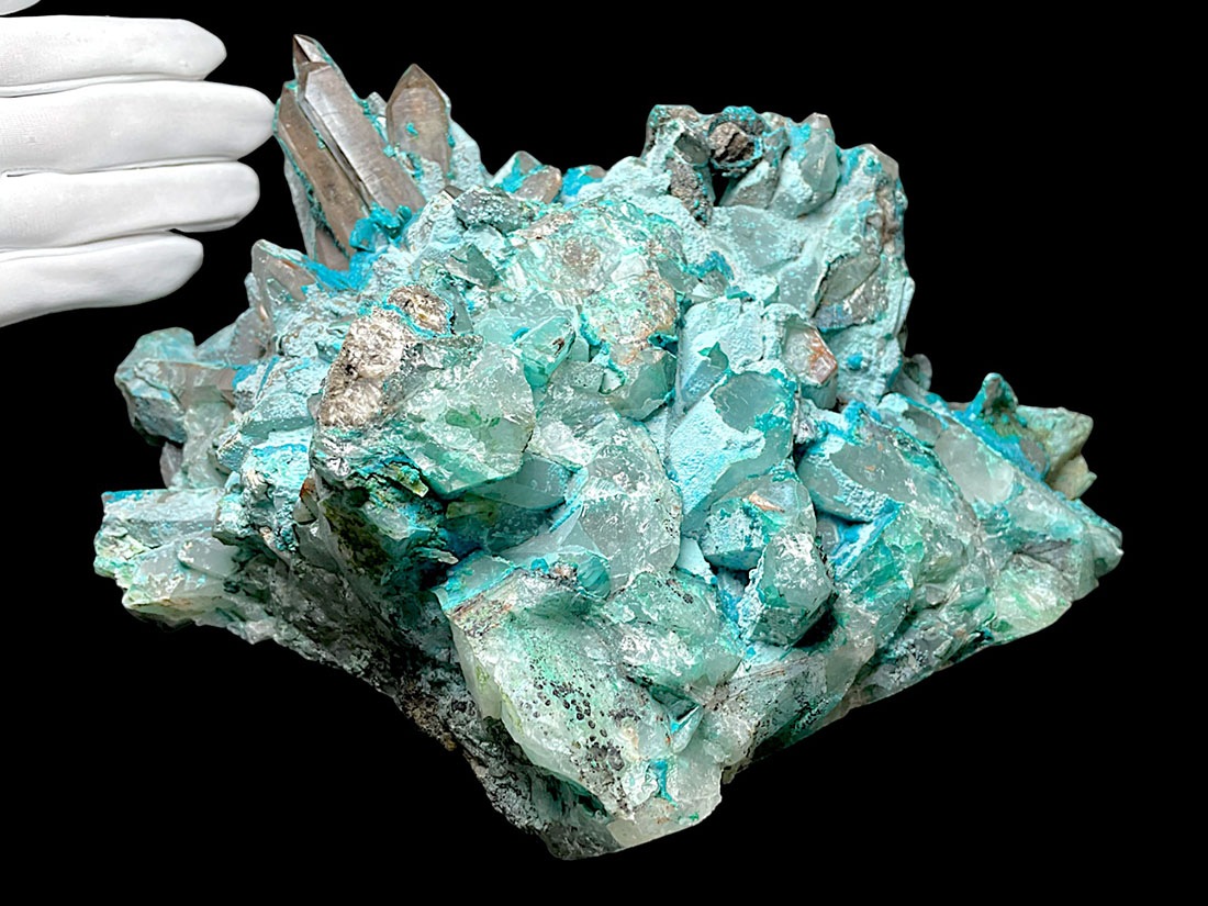 ペルー産 クリソコラ on クォーツ ( 珪孔雀石 / 水晶 )