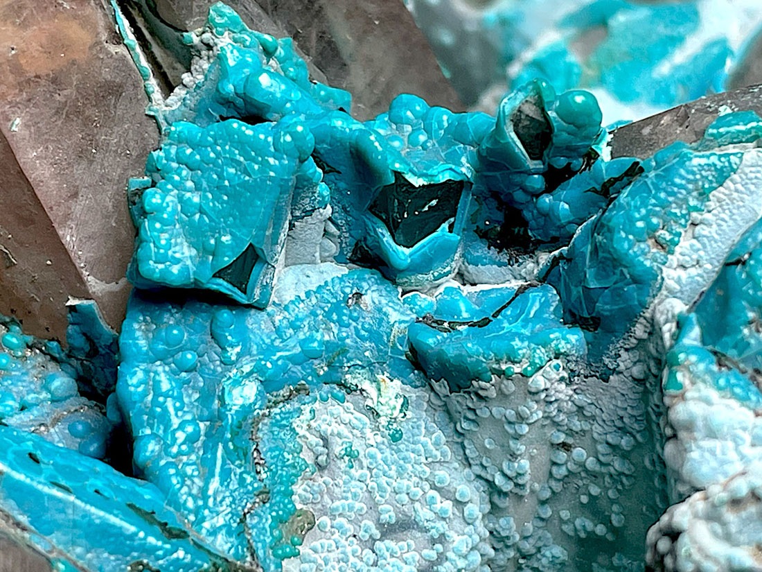 ペルー産 クリソコラ on クォーツ ( 珪孔雀石 / 水晶 )