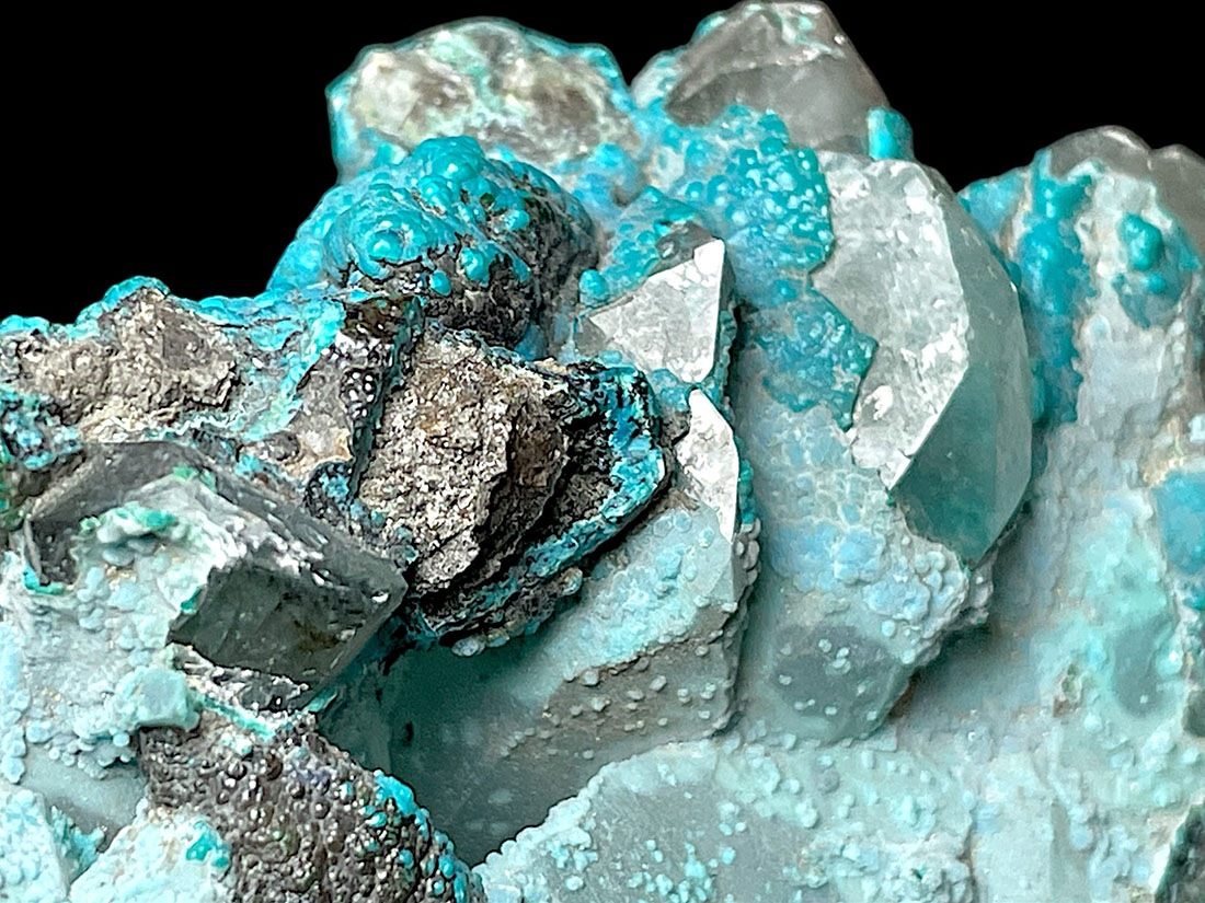 ペルー産 クリソコラ on クォーツ ( 珪孔雀石 / 水晶 )