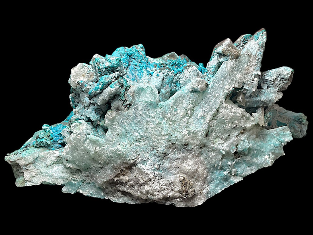 ペルー産 クリソコラ on クォーツ ( 珪孔雀石 / 水晶 )