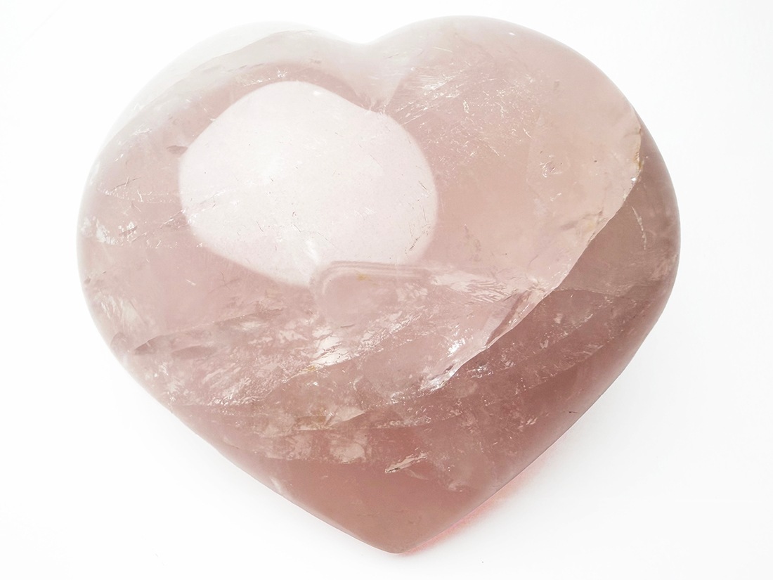 【人気】ハート型　ローズクォーツ置物 ローズクォーツ ハート型 / Rose Quartz