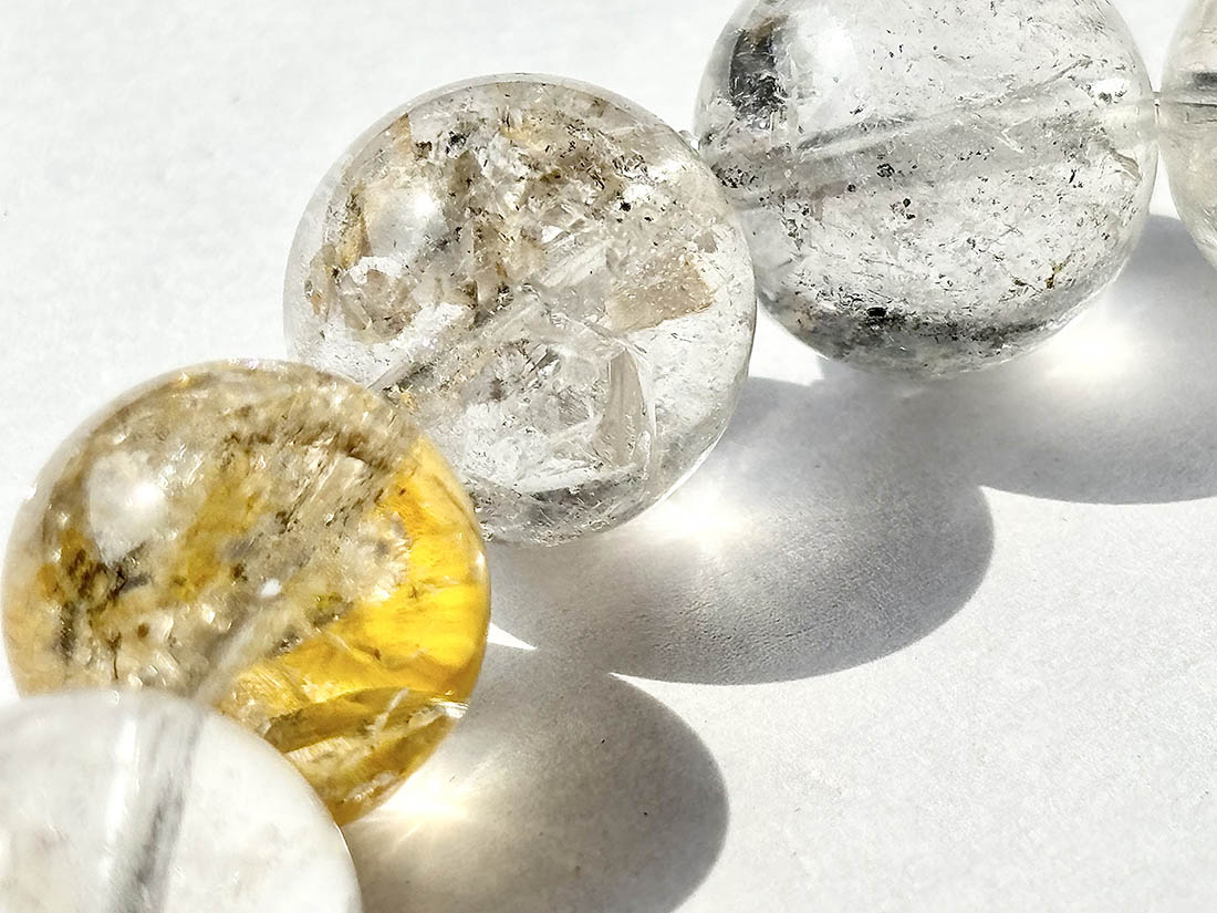 ニューヨーク州産 ハーキマーダイヤモンド ブレスレット 13mm