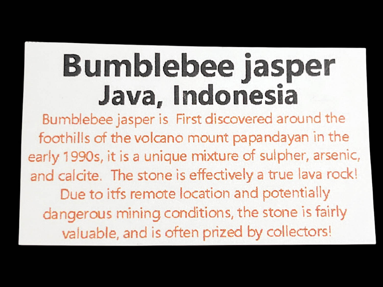 インドネシア産 バンブルビージャスパー タンブル / Bumblebee Jasper