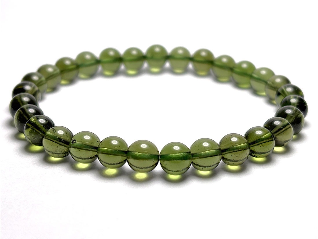 チェコ産 モルダバイト 6mm ブレスレット / Moldavite