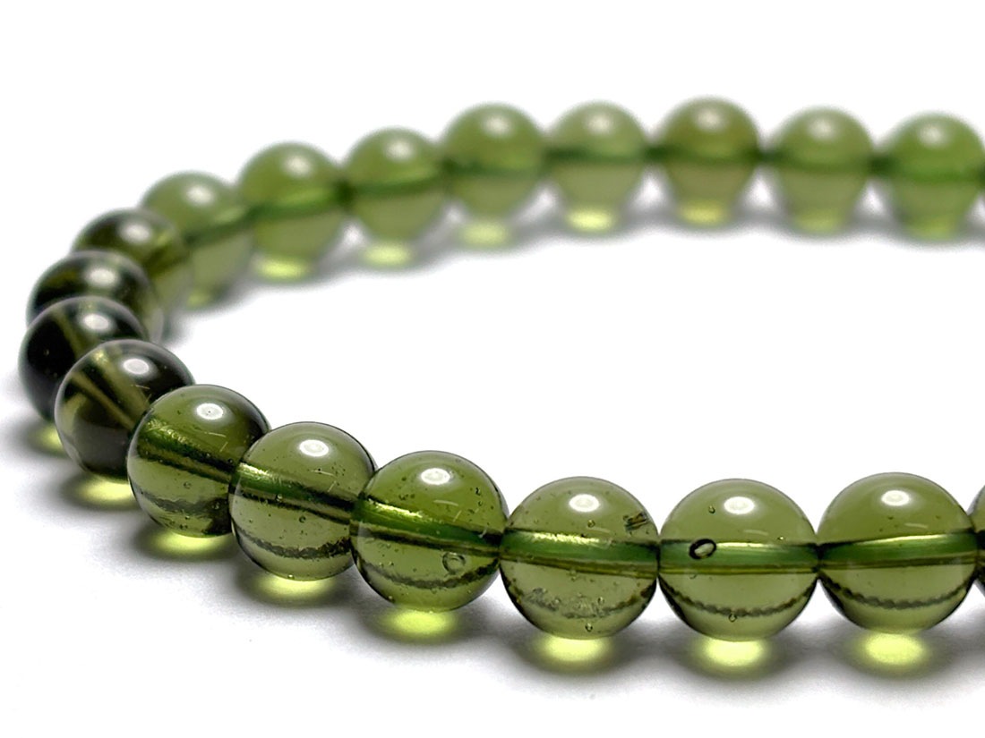 チェコ産 モルダバイト 6mm ブレスレット / Moldavite
