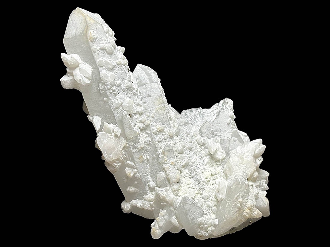 湖南省産 カルサイト on クォーツ・パイライト / Calcite on Quartz