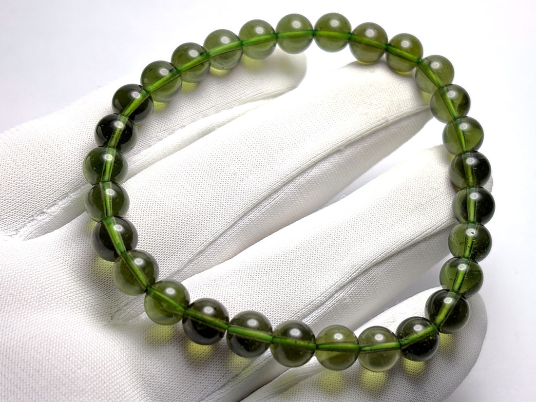 チェコ産 モルダバイト 6mm ブレスレット / Moldavite
