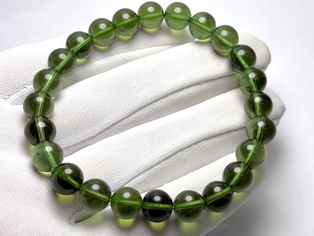 チェコ産 モルダバイト 8mm ブレスレット / Moldavite