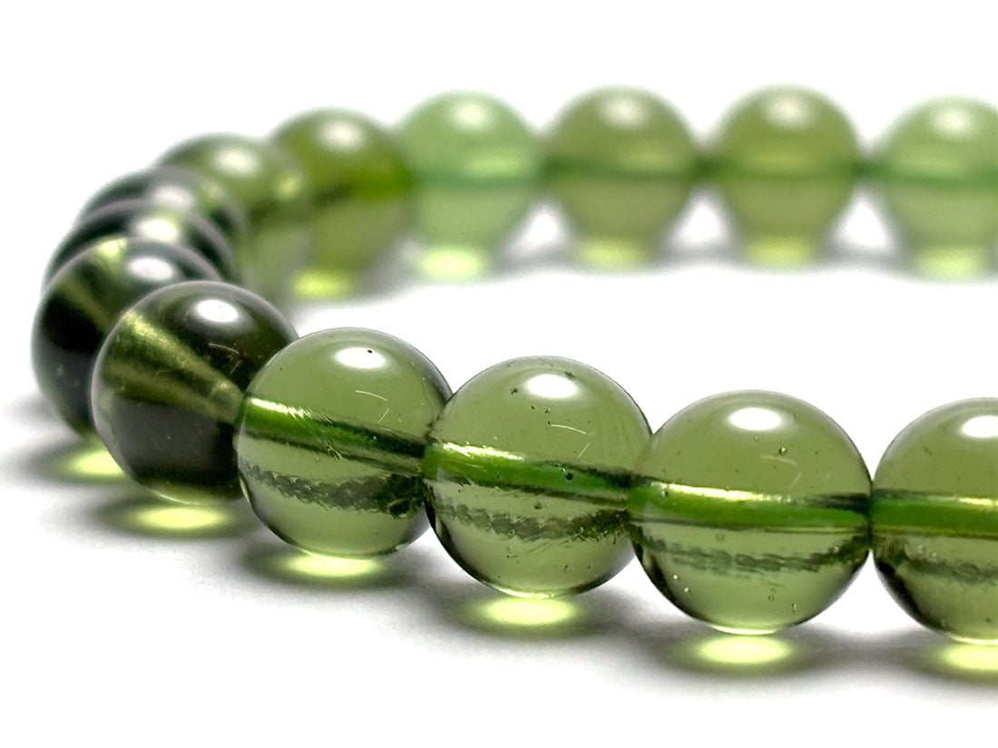 オ*ユ様 モルダバイト ブレスレット チェコ産 モルダバイト 8mm ブレスレット / Moldavite