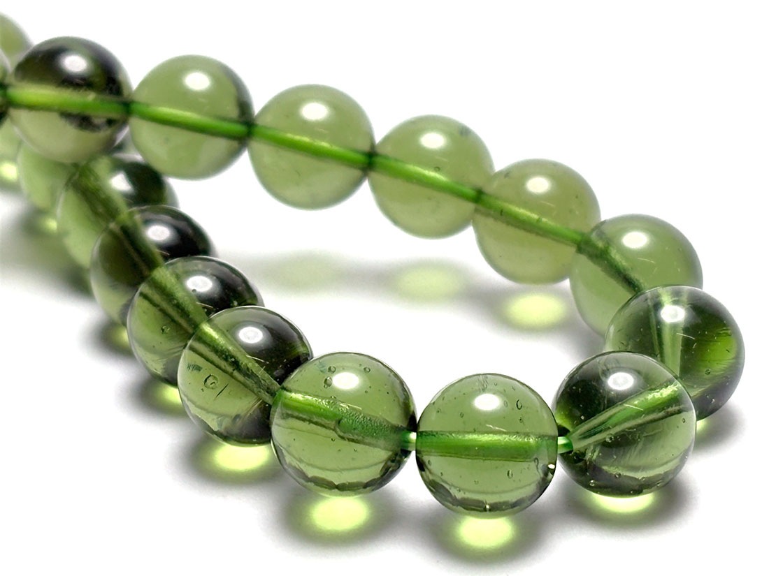 オ*ユ様 モルダバイト ブレスレット チェコ産 モルダバイト 8mm ブレスレット / Moldavite
