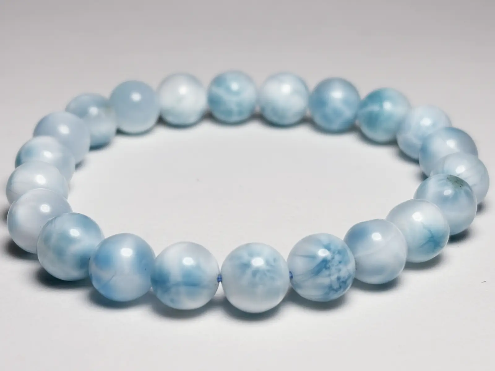 ドミニカ共和国産 ラリマー 8.5mm ブレスレット / Larimar