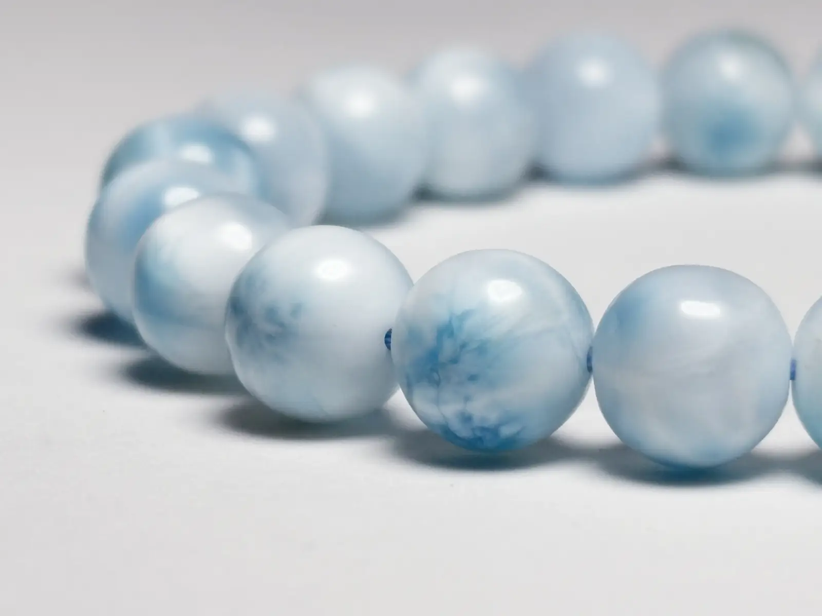 ドミニカ共和国産 ラリマー 8.5mm ブレスレット / Larimar