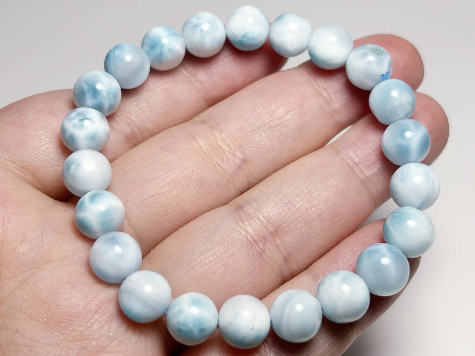 ドミニカ共和国産 ラリマー 8.5mm ブレスレット / Larimar