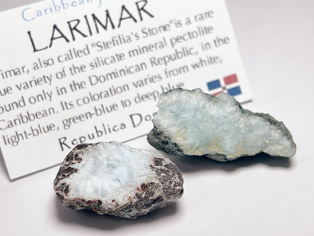 天然石　ラリマー　ドミニカ共和国産　1-c ドミニカ共和国産 ラリマー(ソーダ珪灰石)/Larimar 2個セット