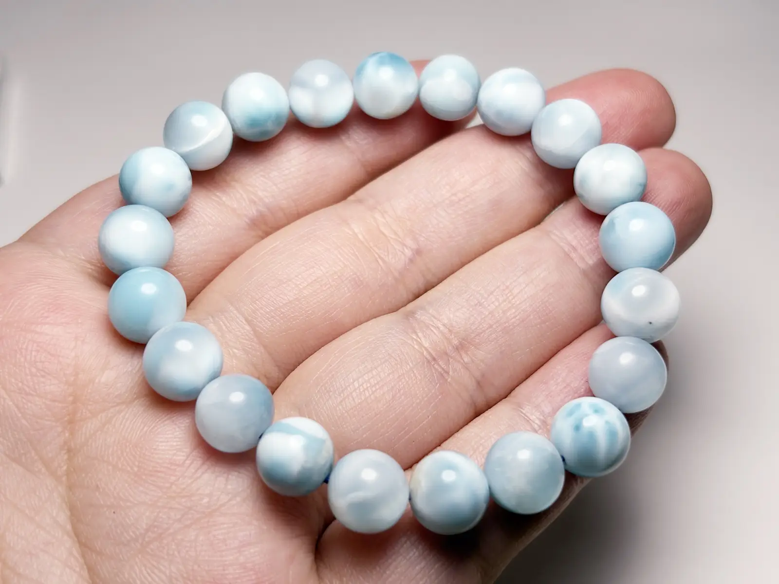ラリマー 9mm ブレスレット SALE ドミニカ共和国産 ラリマー 9mm ブレスレット / Larimar