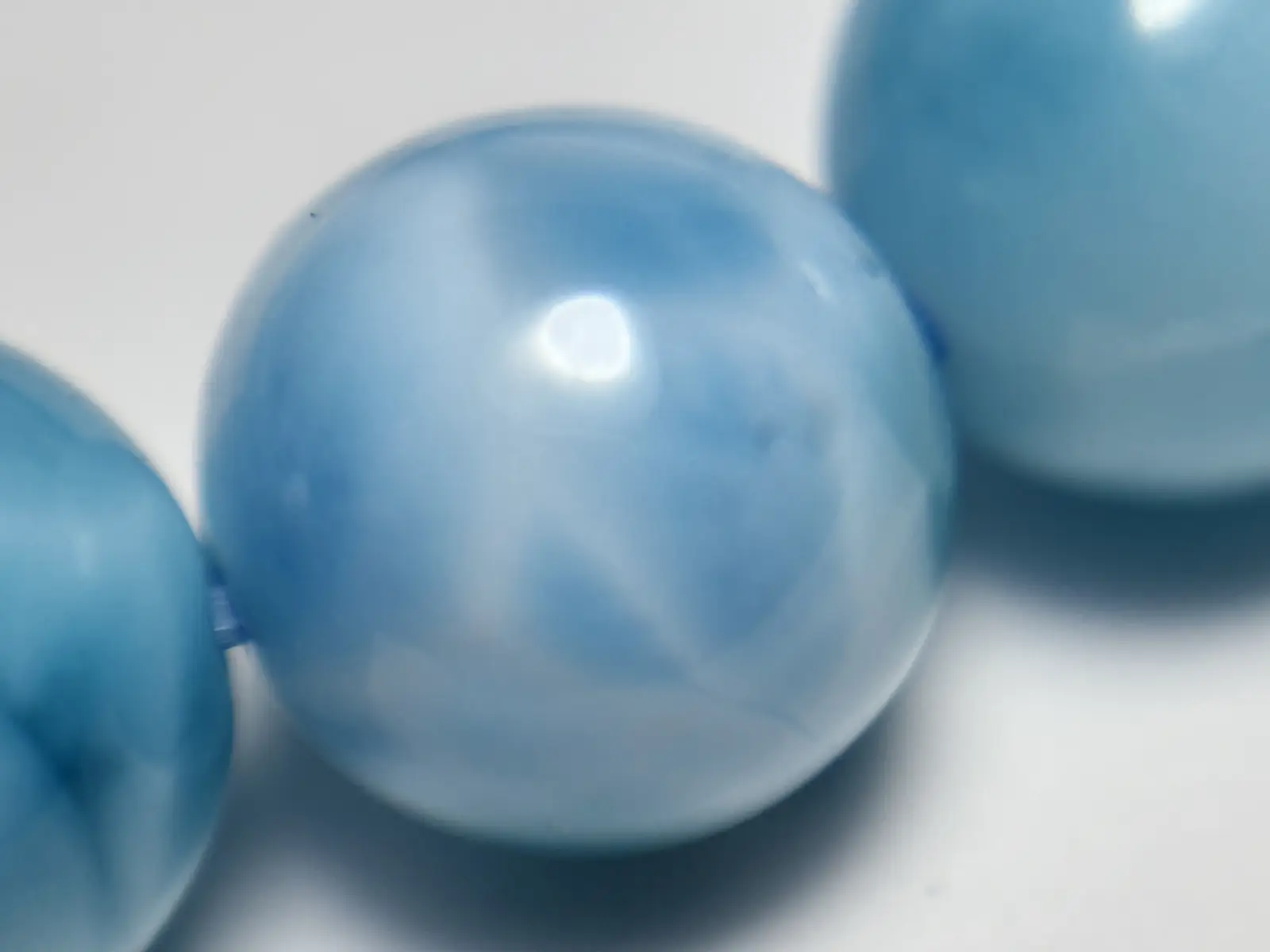 ドミニカ共和国産 ラリマー 8.5mm ブレスレット / Larimar