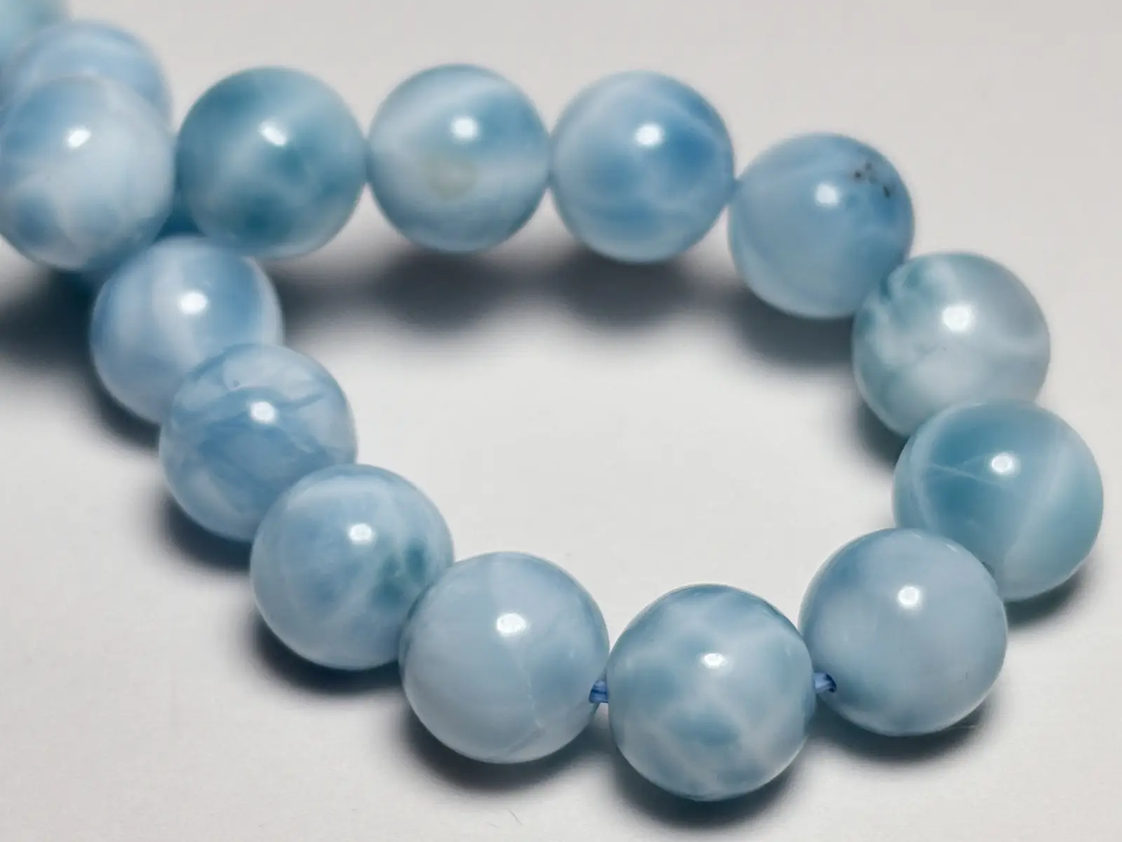 ドミニカ共和国産 ラリマー 8.5mm ブレスレット / Larimar