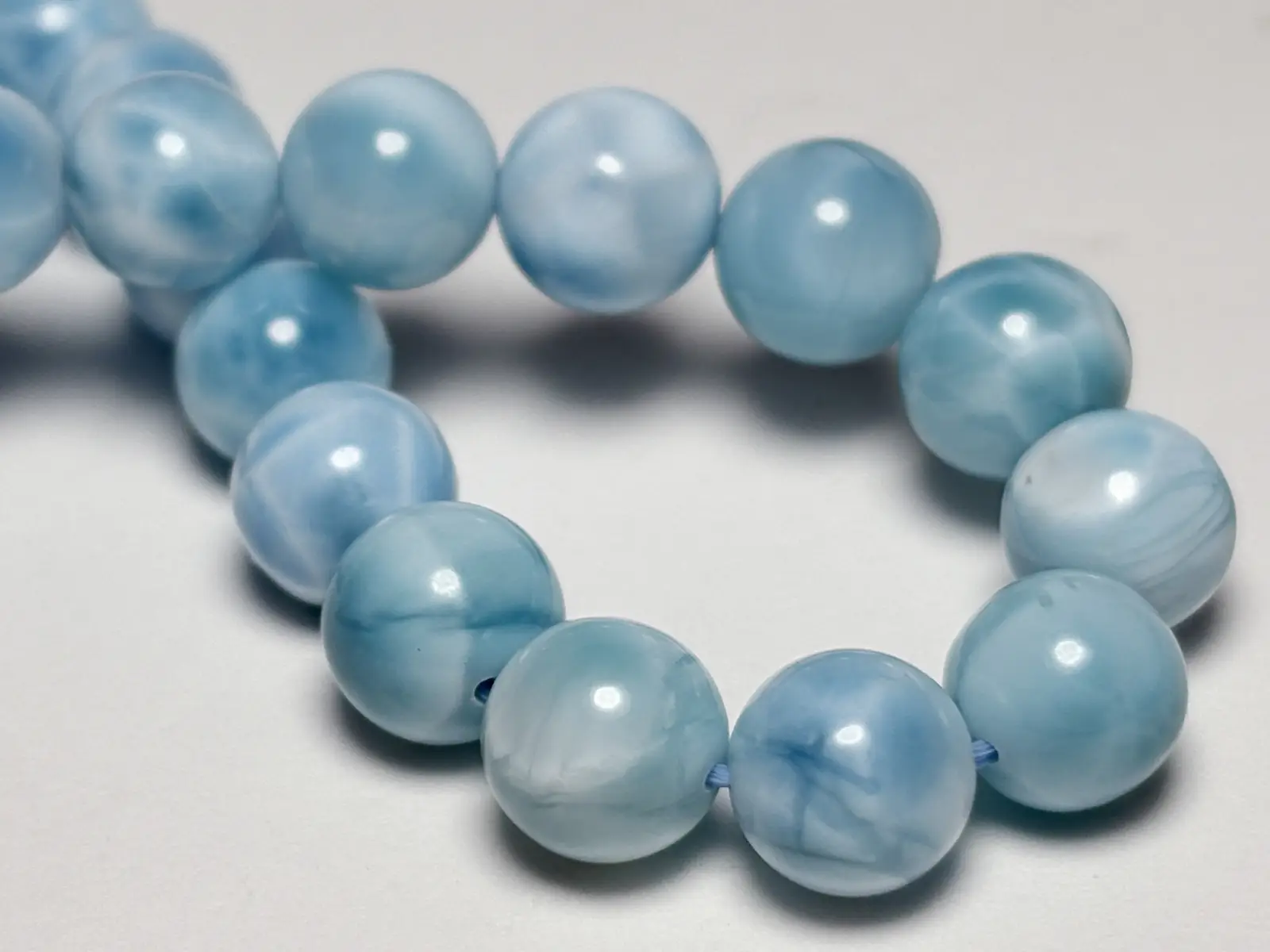 ドミニカ共和国産 ラリマー 8.5mm ブレスレット / Larimar
