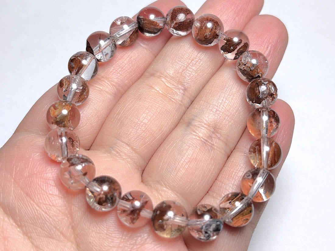 蛍光 ) エレスチャルクォーツ ブレスレット 9mm / Elestial Quartz