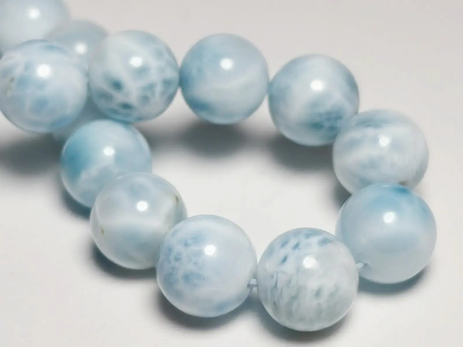 ドミニカ共和国産 ラリマー 11.5mm ブレスレット / Larimar