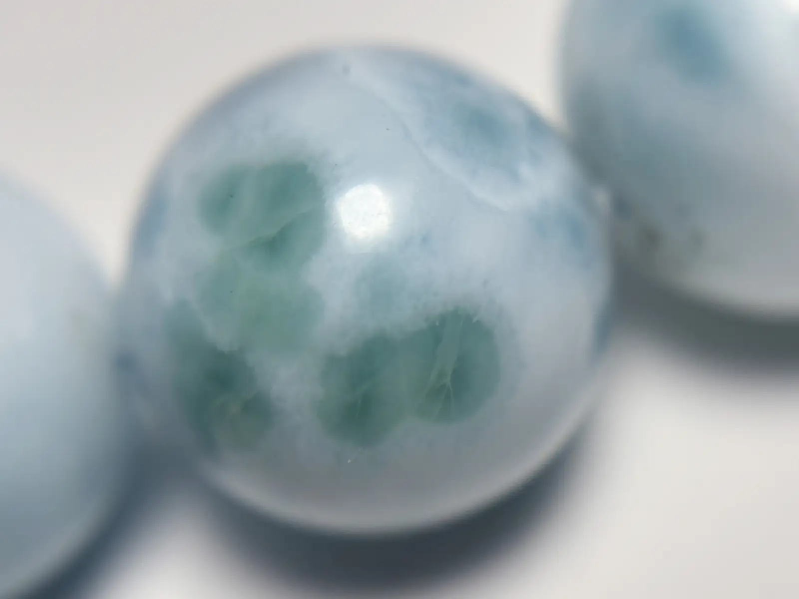ドミニカ共和国産 ラリマー 11.5mm ブレスレット / Larimar