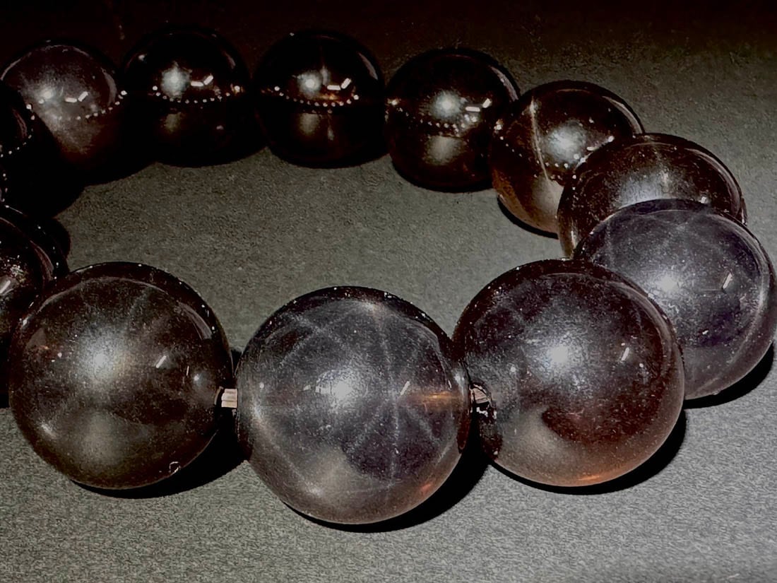 【専用】夜桜瑪瑙×スモーキースターカットブレスレット 激安！希少品☆人気☆ブレスレット☆桜瑪瑙☆マダガスカル産☆さくら