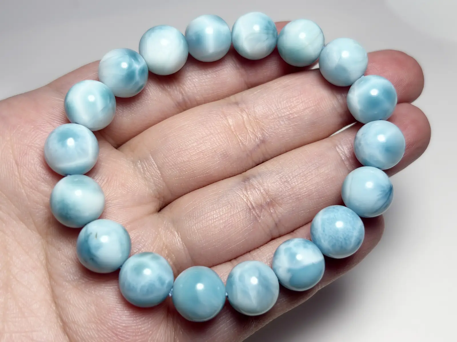 ドミニカ共和国産 ラリマー 11mm ブレスレット / Larimar
