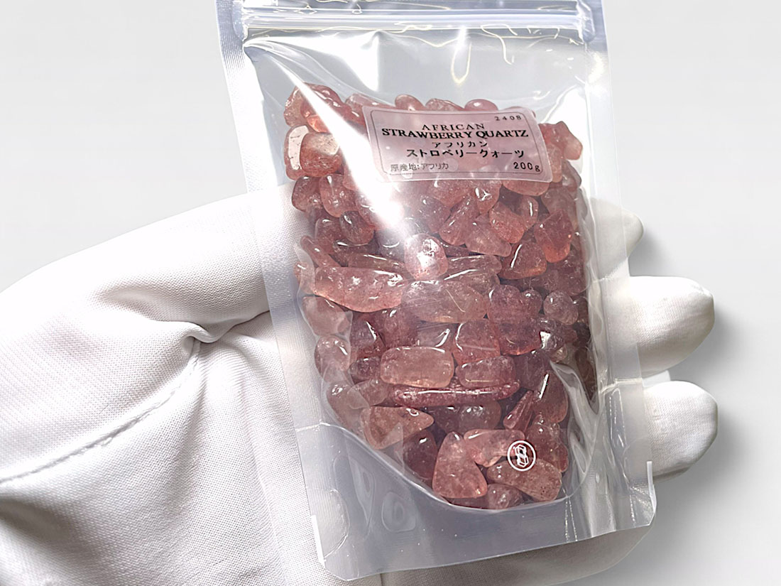 アフリカンストロベリークォーツ さざれ 200g アソート
