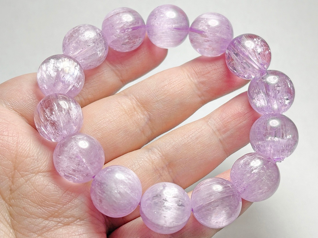 高品質) クンツァイト 15mm ブレスレット / Kunzite