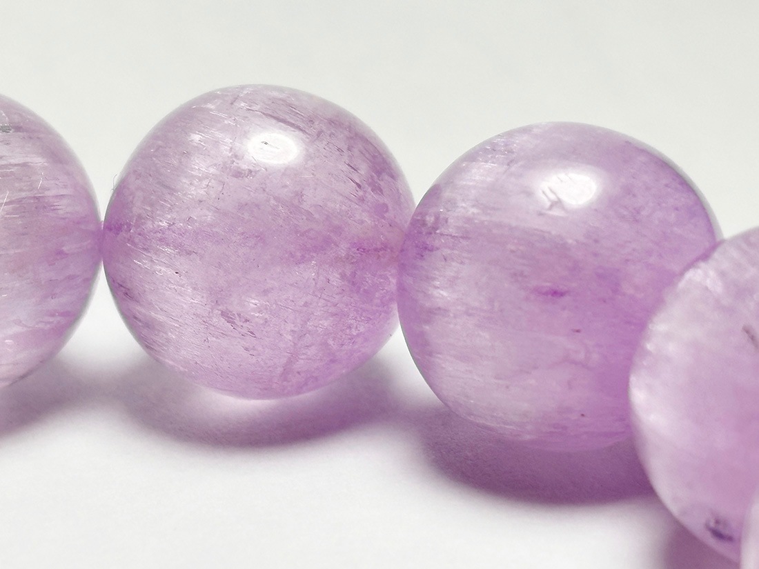 31高品質　クンツァイトブレスレット15cm 高品質) クンツァイト 15mm ブレスレット / Kunzite