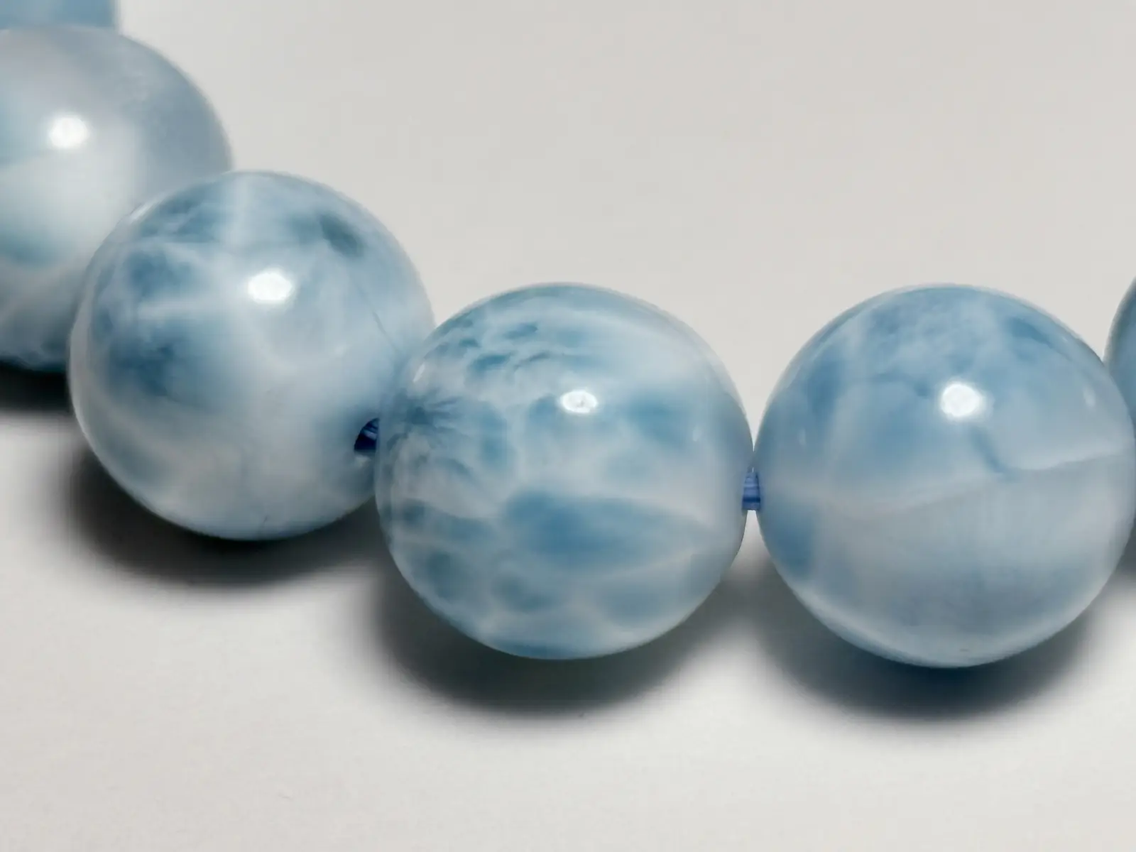 【ドミニカ共和国産】ラリマー ドミニカ共和国産 ラリマー 12.5mm ブレスレット / Larimar