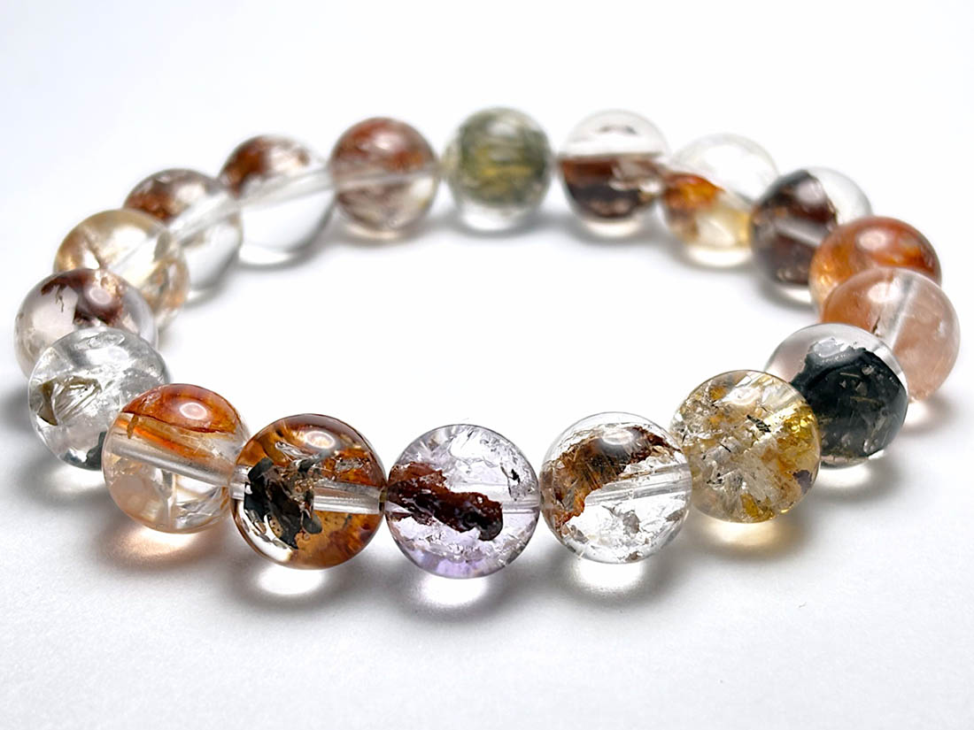 蛍光 ) エレスチャルクォーツ ブレスレット 11mm / Elestial Quartz