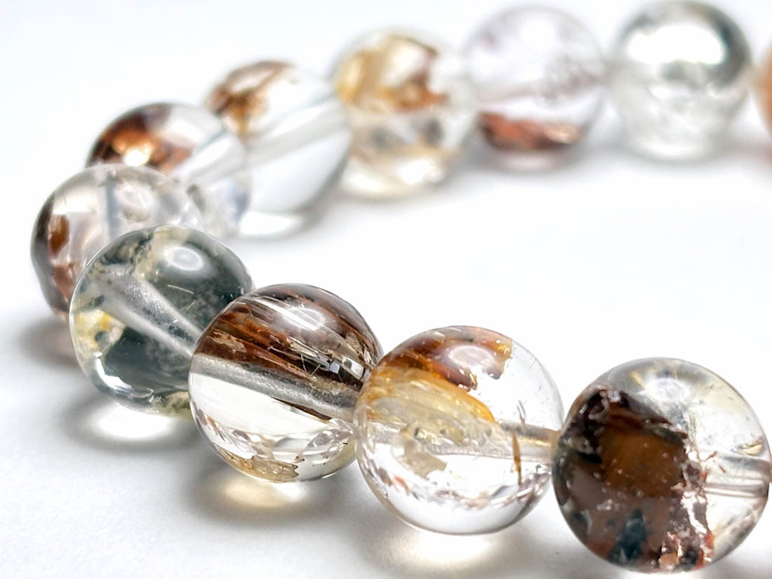 蛍光 ) エレスチャルクォーツ ブレスレット 11mm / Elestial Quartz