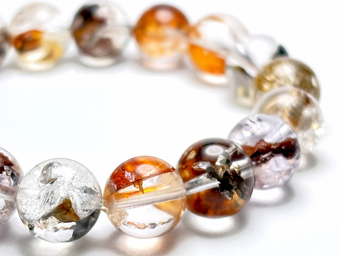 蛍光 ) エレスチャルクォーツ ブレスレット 11mm / Elestial Quartz
