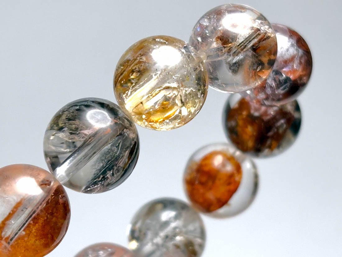 蛍光 ) エレスチャルクォーツ ブレスレット 11mm / Elestial Quartz