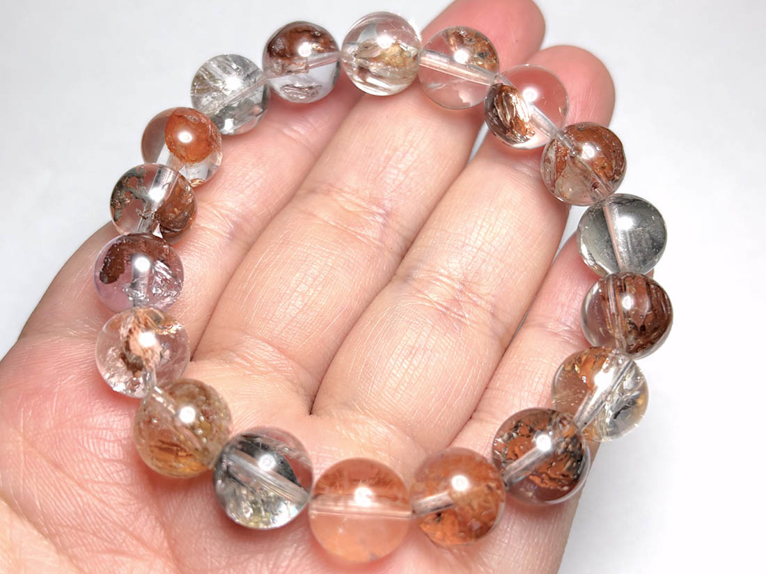 蛍光 ) エレスチャルクォーツ ブレスレット 11mm / Elestial Quartz