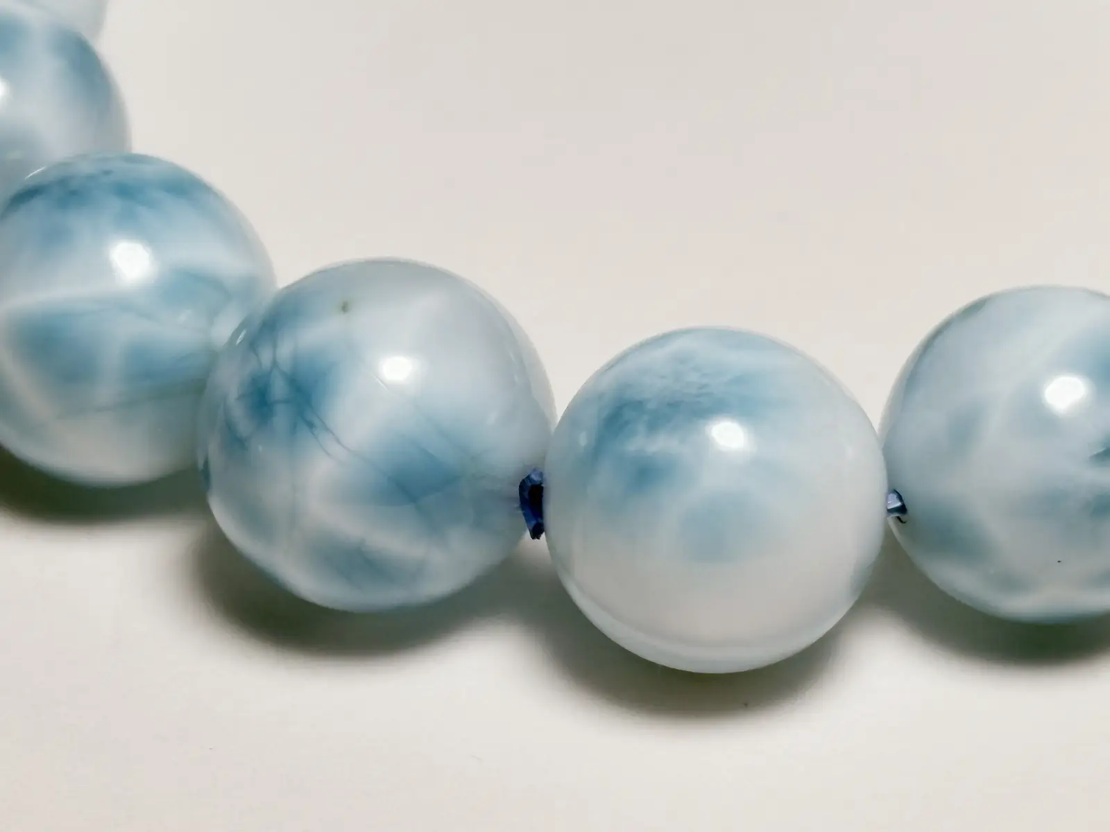 ドミニカ共和国産 ラリマー 12.5mm ブレスレット / Larimar