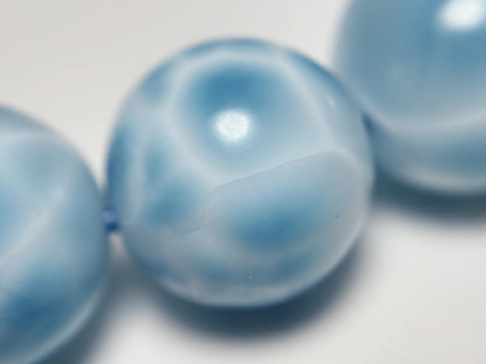 ドミニカ共和国産 ラリマー 12.5mm ブレスレット / Larimar