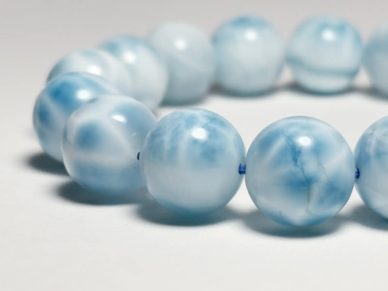 ドミニカ共和国産 ラリマー 12.5mm ブレスレット / Larimar
