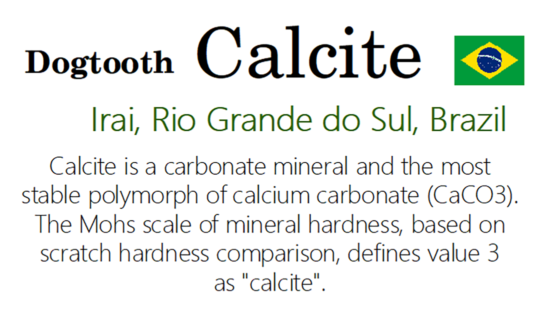 ブラジル産カルサイト ドッグトゥース（犬牙状）クラスター/Calcite