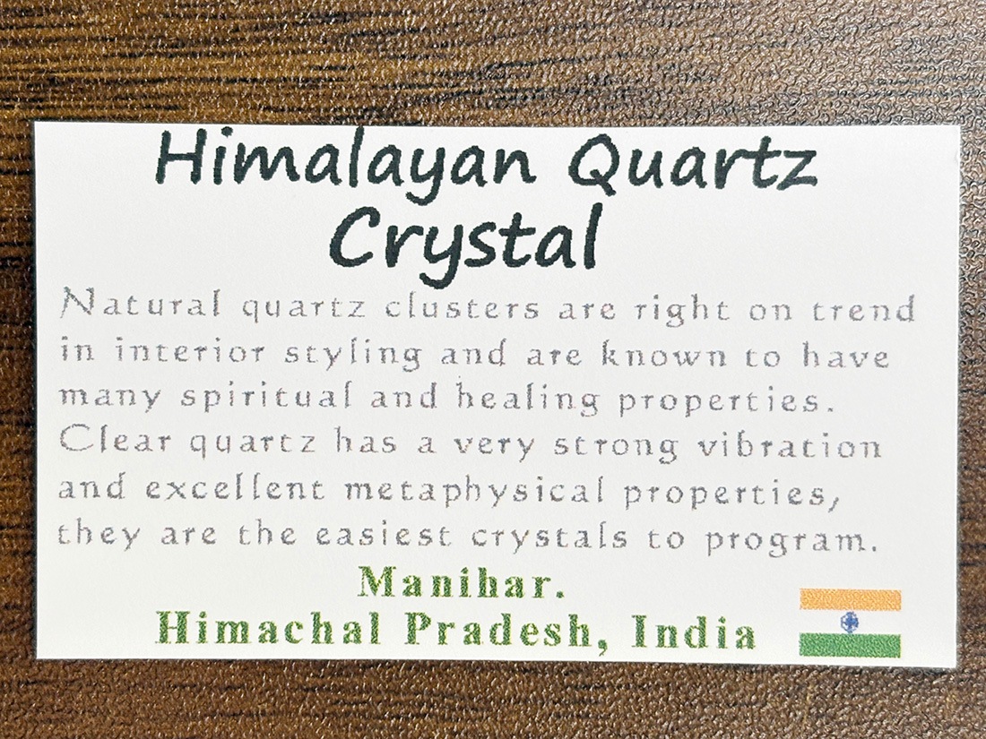 インド マニハール産 ヒマラヤ水晶(クローライト共生)/ Himalayan